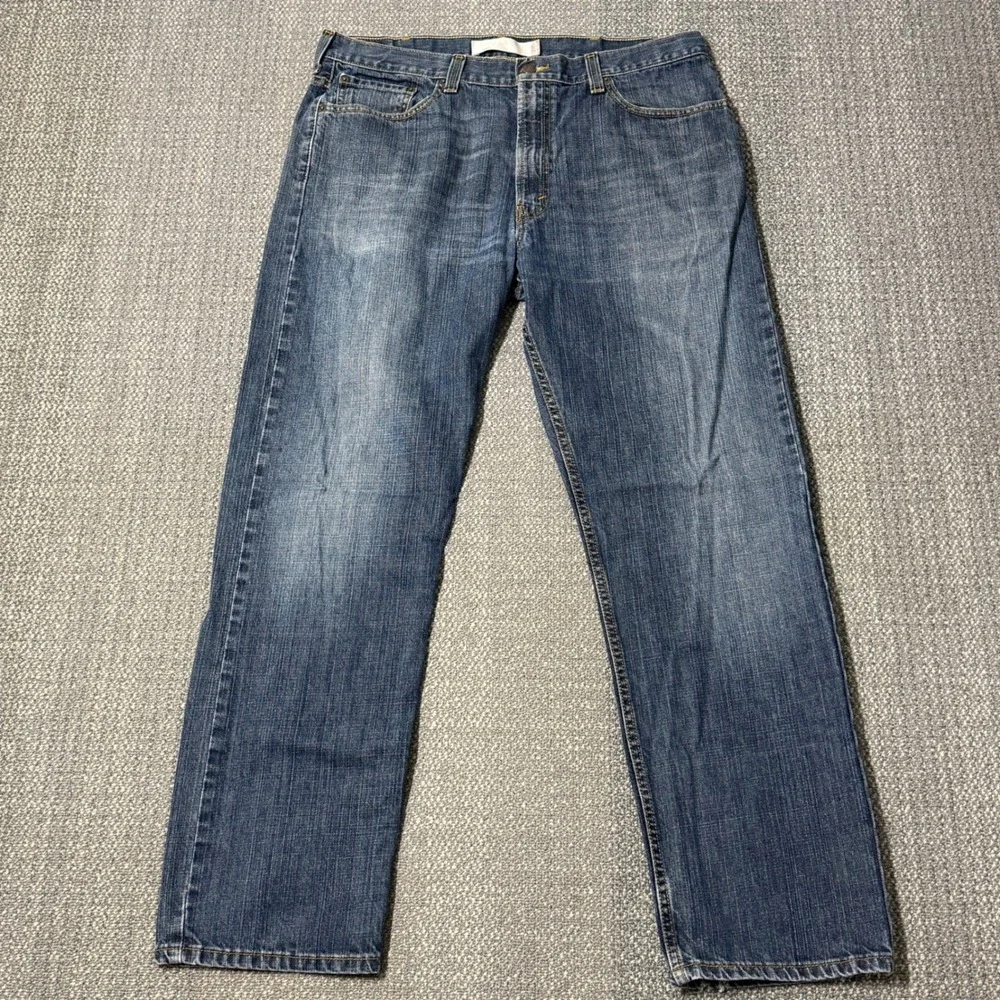 Levi's 505 Jeans Mens‎ 38x32 Straight Leg Blue Whiskered Fade Distressed Y2K